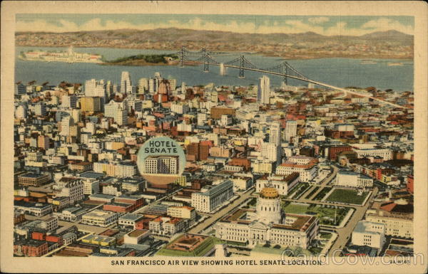 Air View Showing Hotel Senate Location San Francisco California