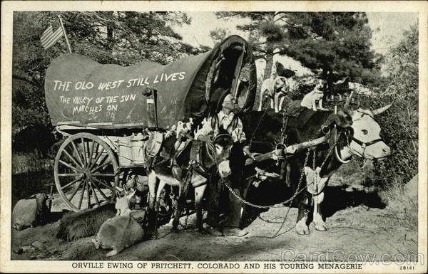 Orville Ewing of Pritchett, Colorado and His Touring Menagerie