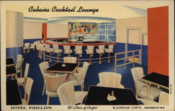 Hotel Phillips - Cabana Cocktail Lounge Kansas City, MO Postcard Postcard