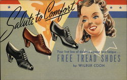Salute to Comfort, Free Tread Shoes by Wilbur Coon Advertising Postcard Postcard