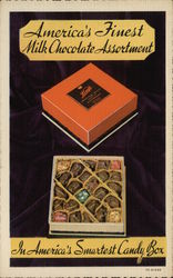 America's Finest Milk Chocolate Assortment in America's Smartest Candy Box Postcard