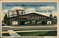 Home of Old Bill Plumbago and Core Oil Postcard