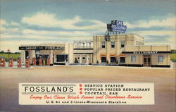 Fossland's Service Station Postcard
