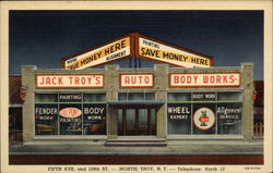 Jack Troy's Auto Body Works New York Postcard Postcard
