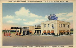 Fossland's Restaurant and Service Station Postcard