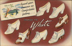 Change to White - Shoe Advertising 1940's Postcard
