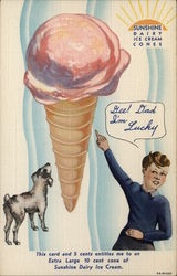 Sunshine Dairy Ice Cream Cones Postcard