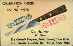 Pulver Co. Combination Cheese and Paring Knife Postcard