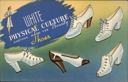 White Physical Culture Shoes Postcard