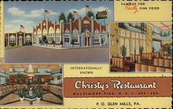 Christy's International Hotel and Restaurant Glen Mills, PA Postcard Postcard