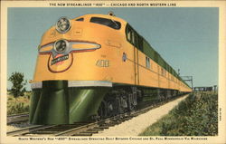 The New Streamliner "400" - Chicago and North Western Line Postcard