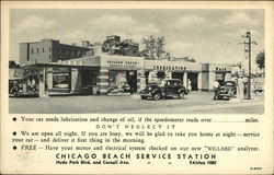 Chicago Beach Service Station Illinois Postcard Postcard