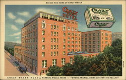 Crazy Water Hotel Mineral Wells, TX Postcard Postcard