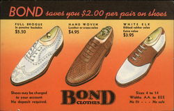 Bond Clothes, Bond Saves you $2.00 Per Pair on Shoes Postcard