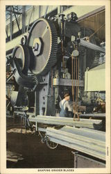 Shaping Grader Blades, The "Caterpillar" Factory Peoria, IL Postcard Postcard