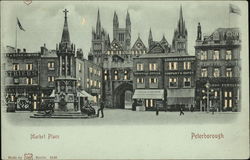 Market Place Peterborough, England Lincolnshire Postcard Postcard