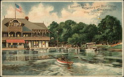 Lincoln Park, Reflectory and Boat Station Postcard