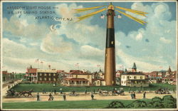 Absecom Light House and U.S. Live Saving Station Postcard