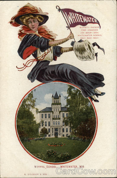 Whitewater Normal School College Girl and Campus Wisconsin