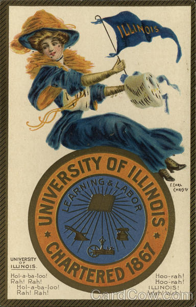 University of Illinois College Girl, Pennant and School Seal
