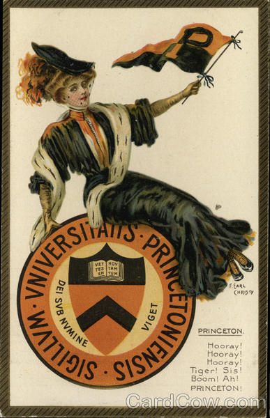 Princeton University Seal with College Girl F. Earl Christy
