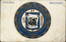 Yale University Seal and Mascot College Seals Postcard Postcard Postcard