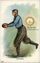 Columbia University Football Player Postcard