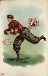 Cornell University Football Player Postcard