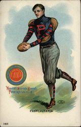 University of Pennsylvania Football Player Postcard