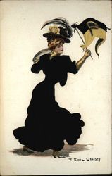 Purdue University College Girl Postcard