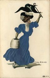 Yale University College Girl Postcard