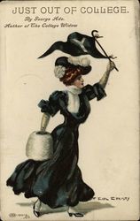 Yale University College Girl Postcard
