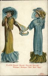 University of Michigan College Girls Postcard