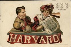 Harvard University Couple Postcard