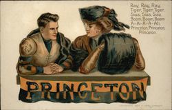 Princeton University Girl & Football Player College Girls Postcard Postcard Postcard