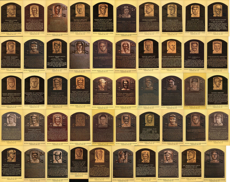 Lot of 50 Baseball Hall of Fame Plaque Postcards