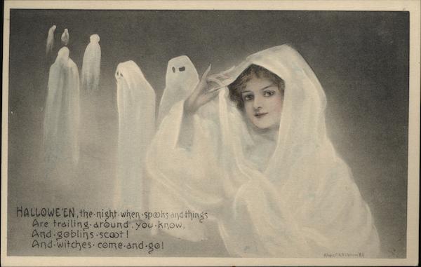 Women Dressing Up as Ghosts Gibson Halloween