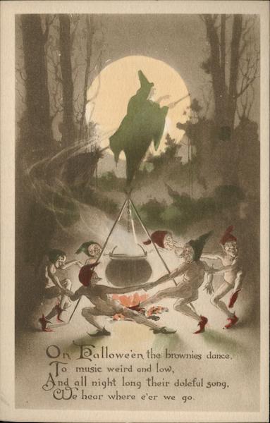 Goblins Dancing Around Cauldrom Halloween
