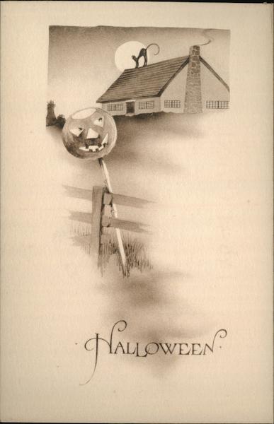 Jack-O-Lantern on Fence Halloween