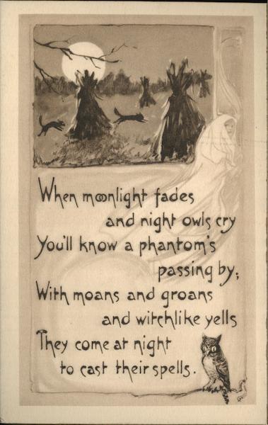 Black Cat Running By Haystacks in Field Halloween