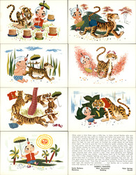 Complete set of 8 Sambo's Pancakes Picture Story Series Postcard