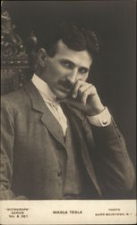 Rare Nikola Tesla Original Real Photo Postcard
