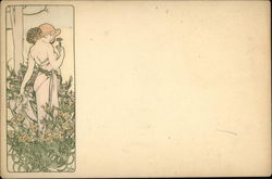 Original Alphonse Mucha Postcard Art Nouveau Postcard Postcard