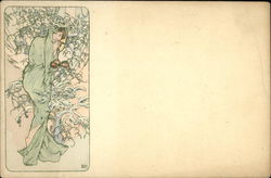 Original Alphonse Mucha Postcard Art Nouveau Postcard Postcard