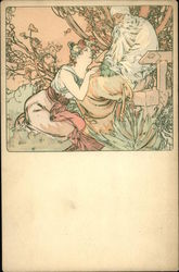 Original Alphonse Mucha Postcard Art Nouveau Postcard Postcard