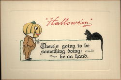 Jack O'Lantern in Suit and Black Cat Jack O'Lantern in Suit and Black Cat