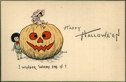 Two Children and Jack O'Lantern Two Children and Jack O'Lantern