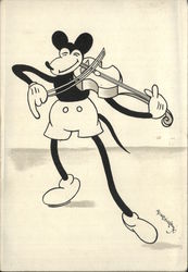 Mickey Mouse Playing Violin Postcard