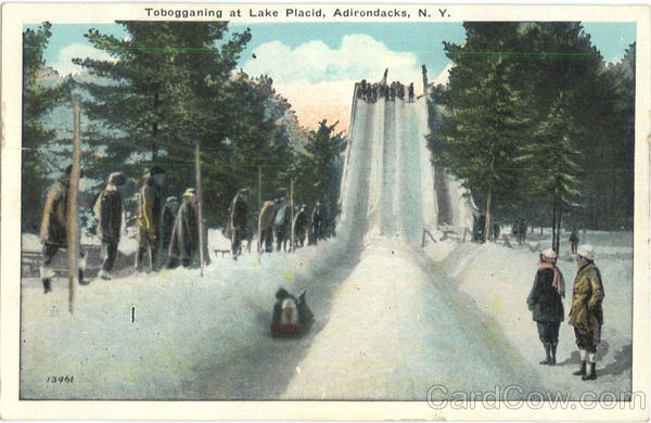 Tobogganing At Lake Placid Adirondacks New York