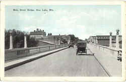 Main Street Bridge Rice Lake, WI Postcard Postcard